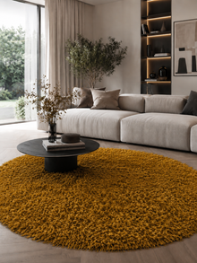 Tapis Shaggy Rond à Poils Longs - SYDNEY 3000 GOLD