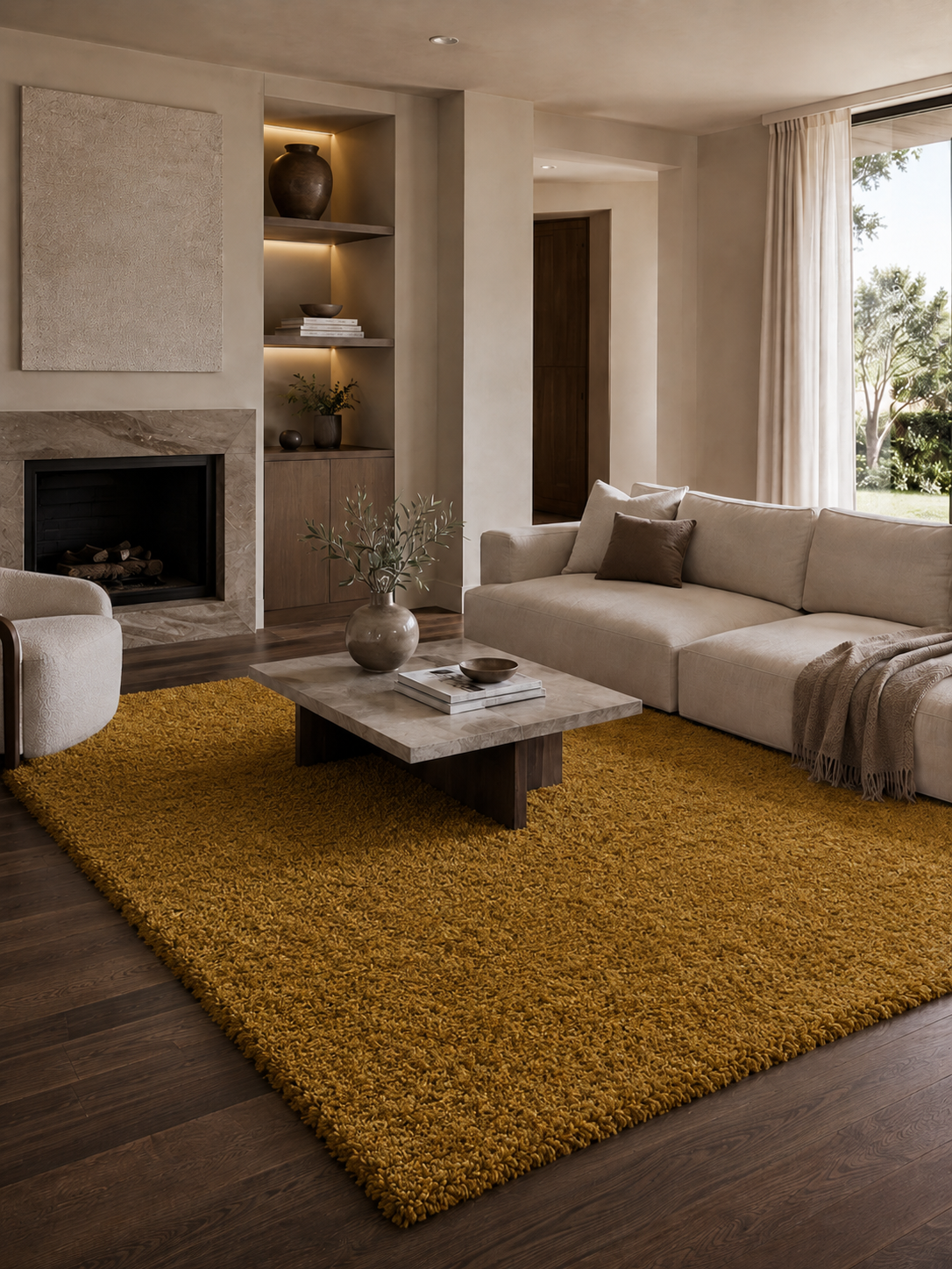 Tapis Shaggy à poils longs - SYDNEY 3000 GOLD