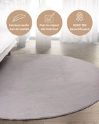 Tapis rond Japandi - Ovara Plano Taupe