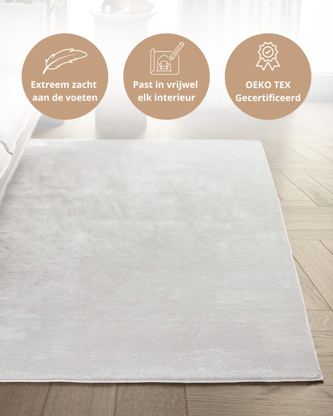 Tapis Japandi - Terra Plano Blanc Cassé