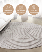 Tapis rond Japandi - Ovara Zenith Taupe