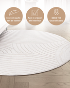 Rond Japandi Vloerkleed - Ovara Zenith Beige