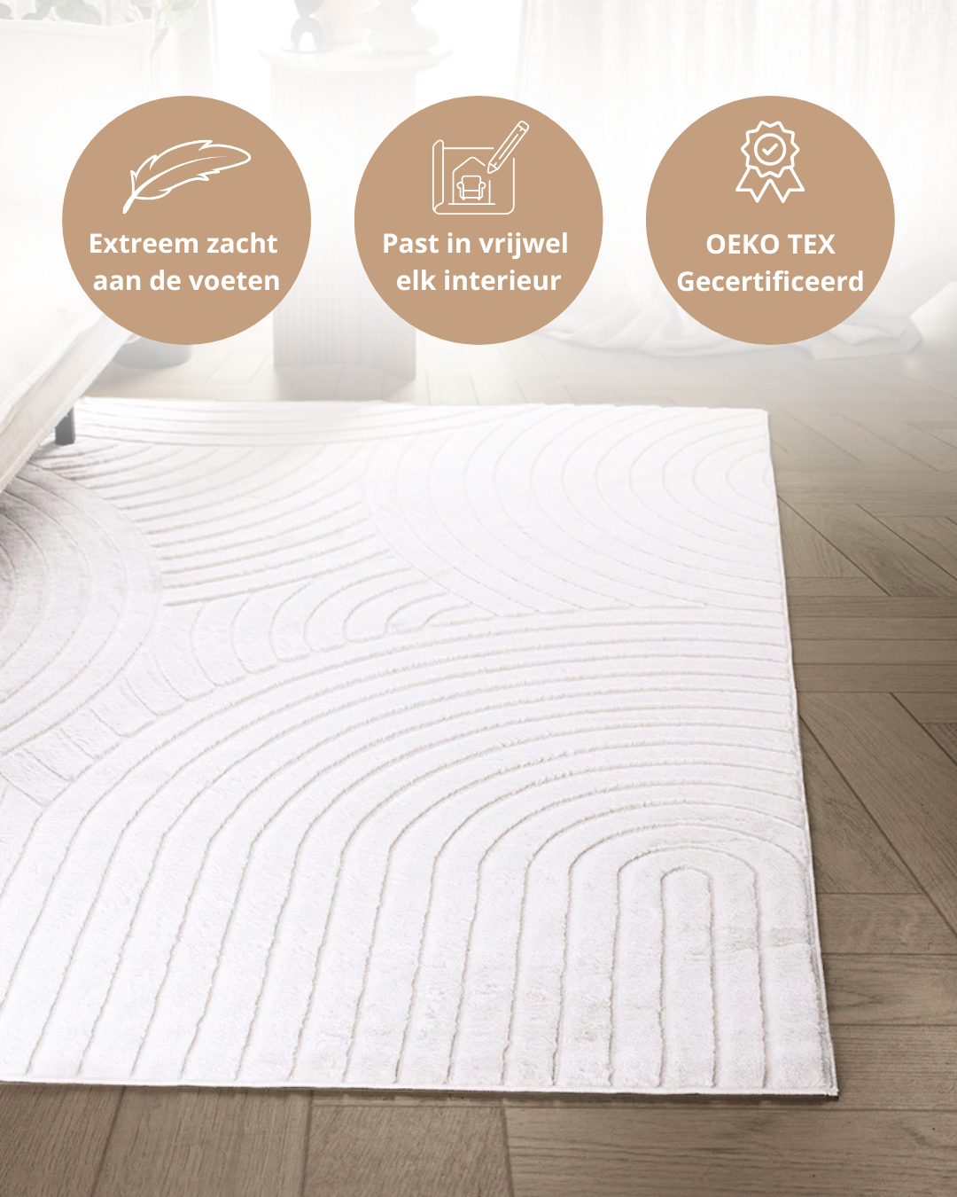Tapis Japandi - Terra Zenith Blanc cassé
