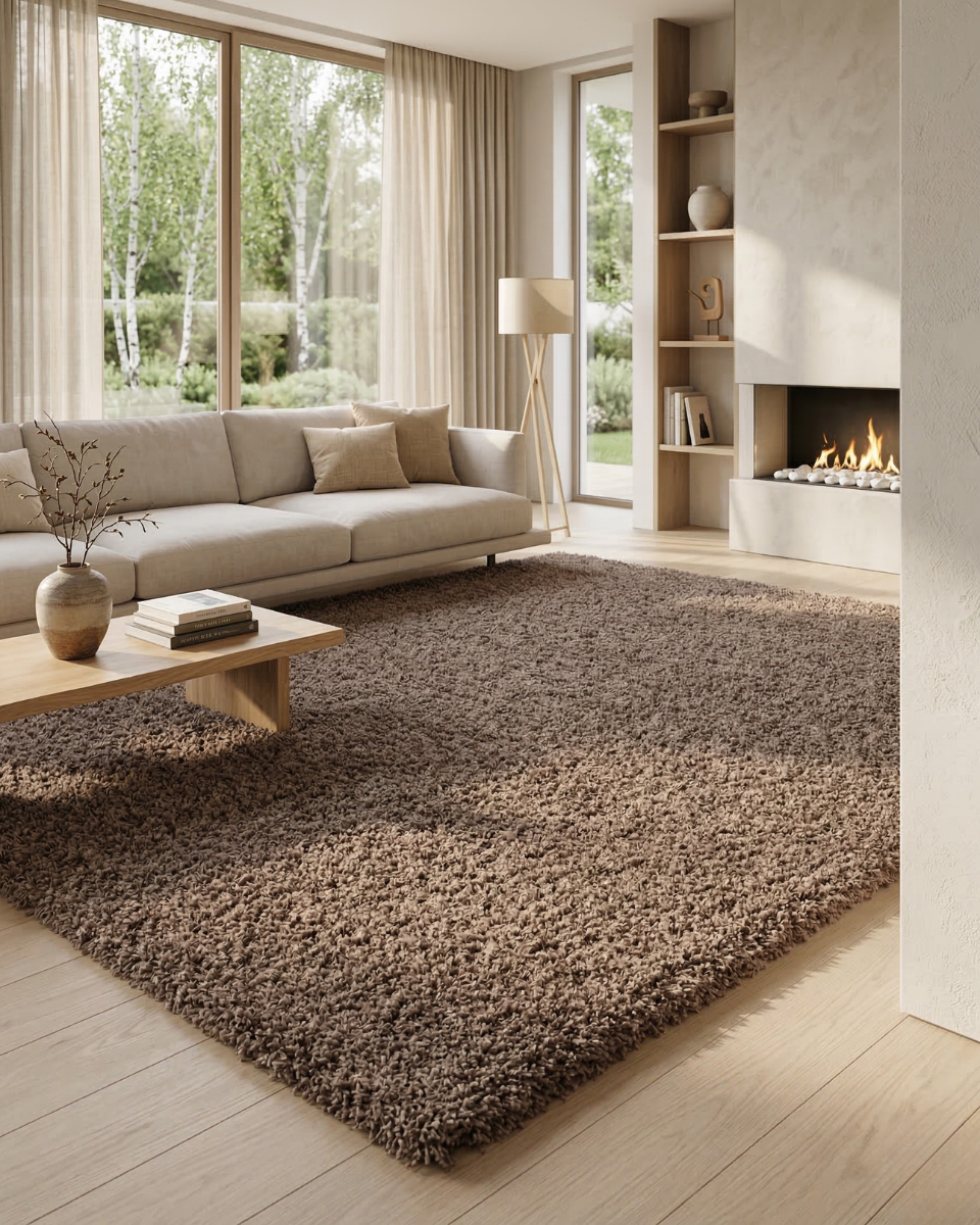 Tapis à poils longs Shaggy - LIFE 1500 MOCCA