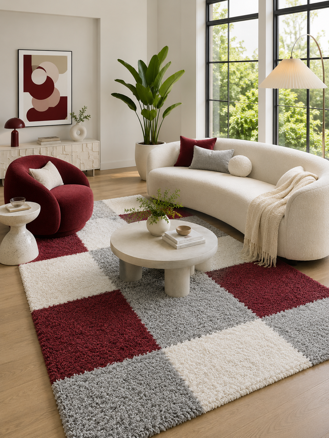 Tapis Shaggy à poils longs - LIFE 1501 ROUGE