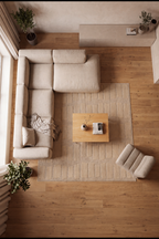 Tapis Japandi Linea Block Beige