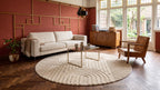 Tapis rond Japandi - Linea Curve Crème
