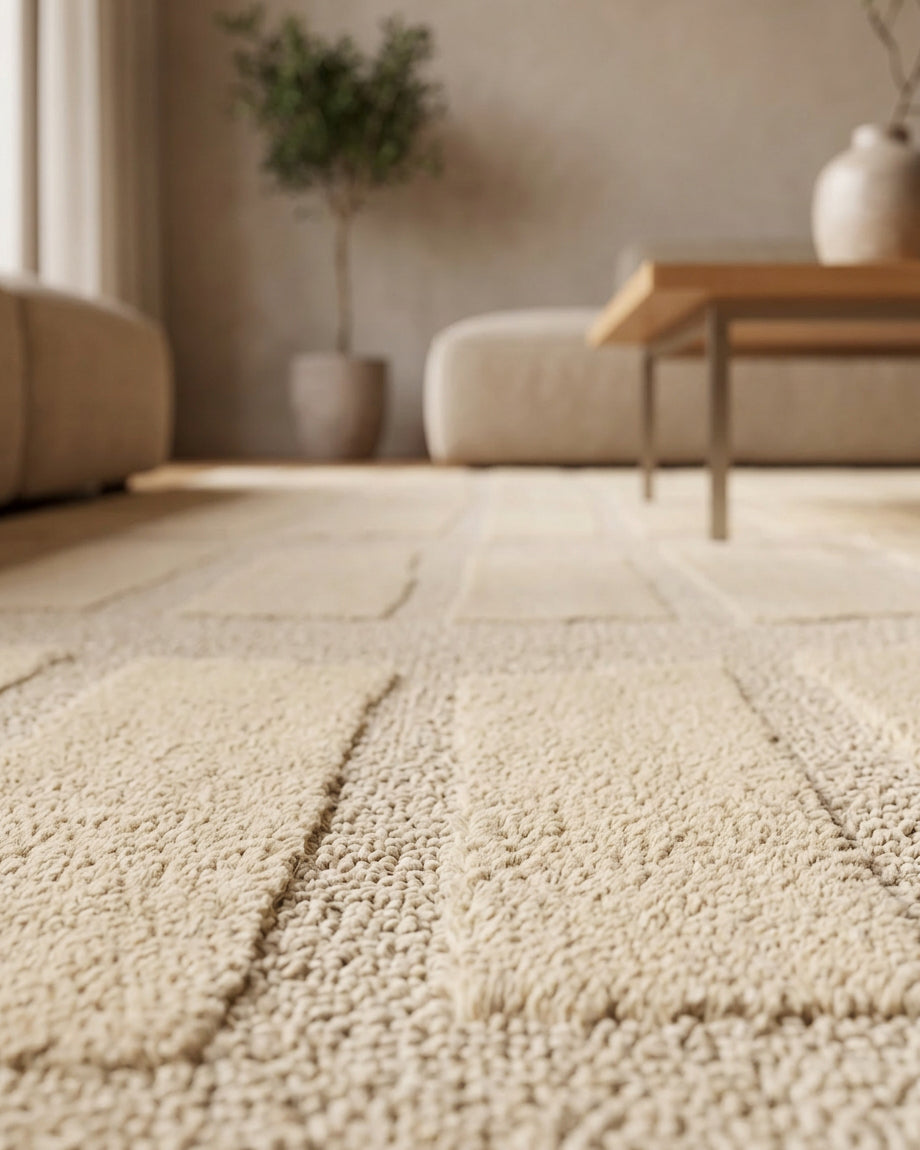 Tapis Japandi Linea Block Crème