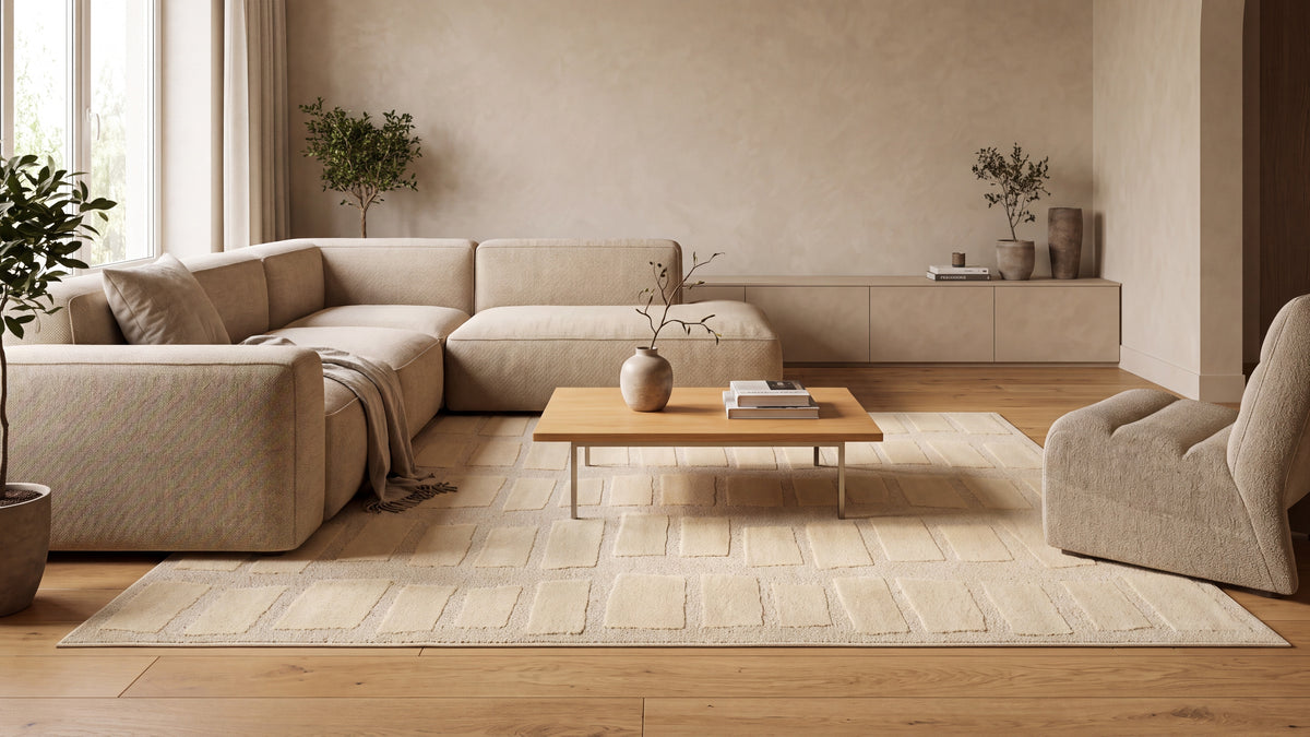 Tapis Japandi Linea Block Crème
