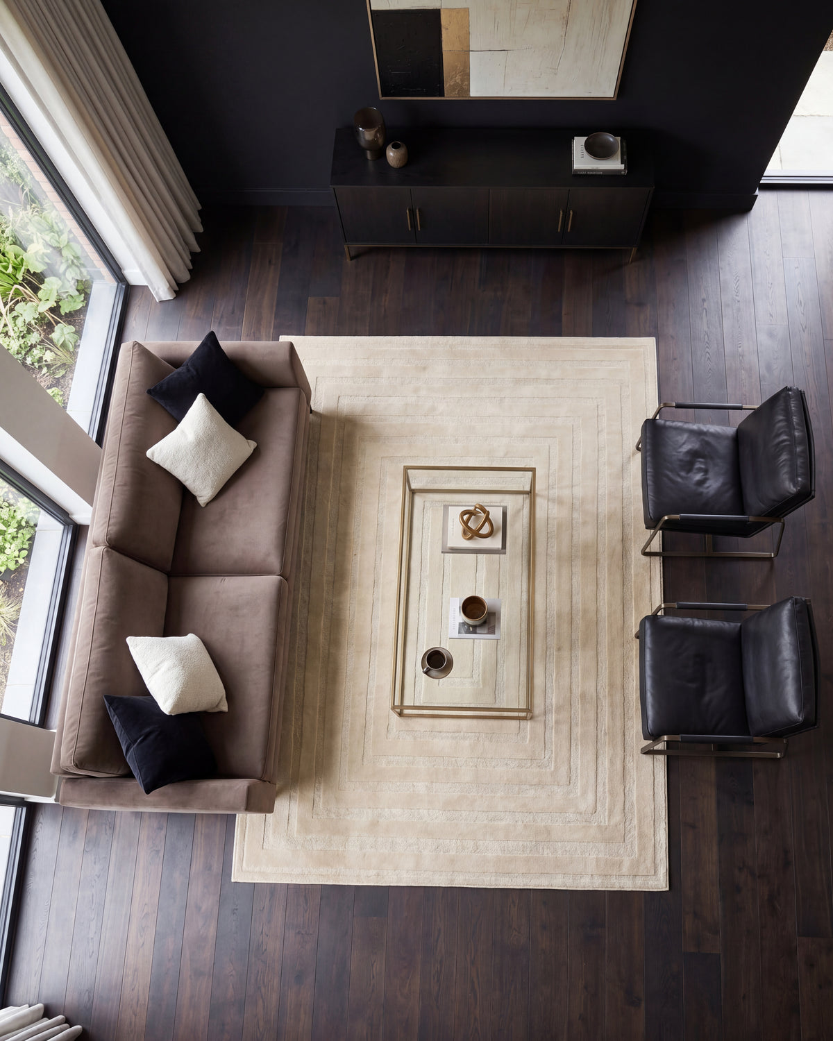 Tapis Japandi Linea Frame Crème
