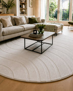 Tapis Rond Japandi - Ovara Maris Crème