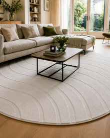 Tapis Rond Japandi - Ovara Maris Crème