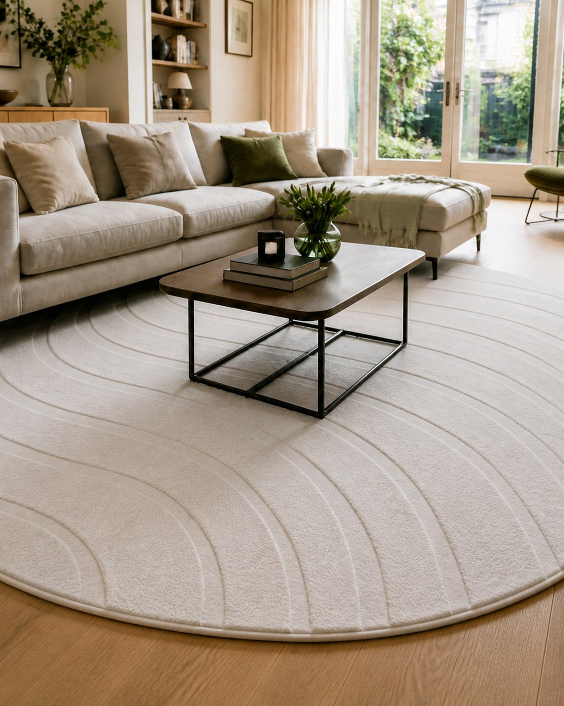 Tapis Rond Japandi - Ovara Maris Crème