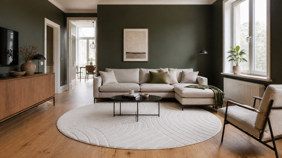 Tapis Japandi Rond - Ovara Zenith Crème