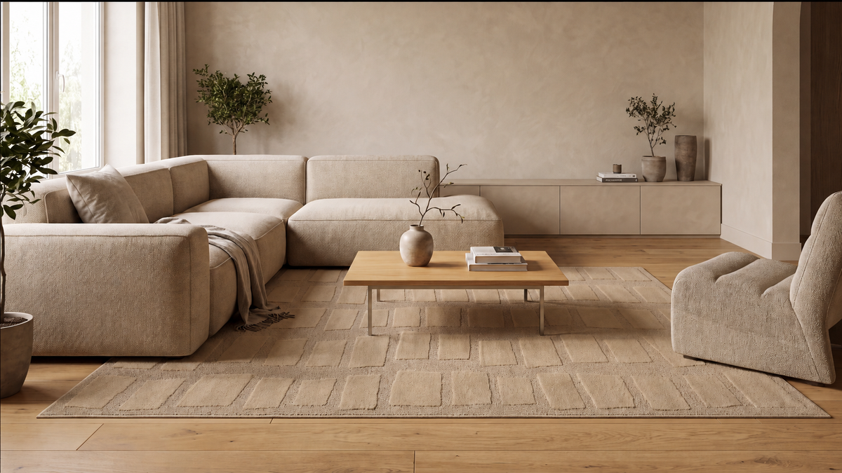 Tapis Japandi Linea Block Beige