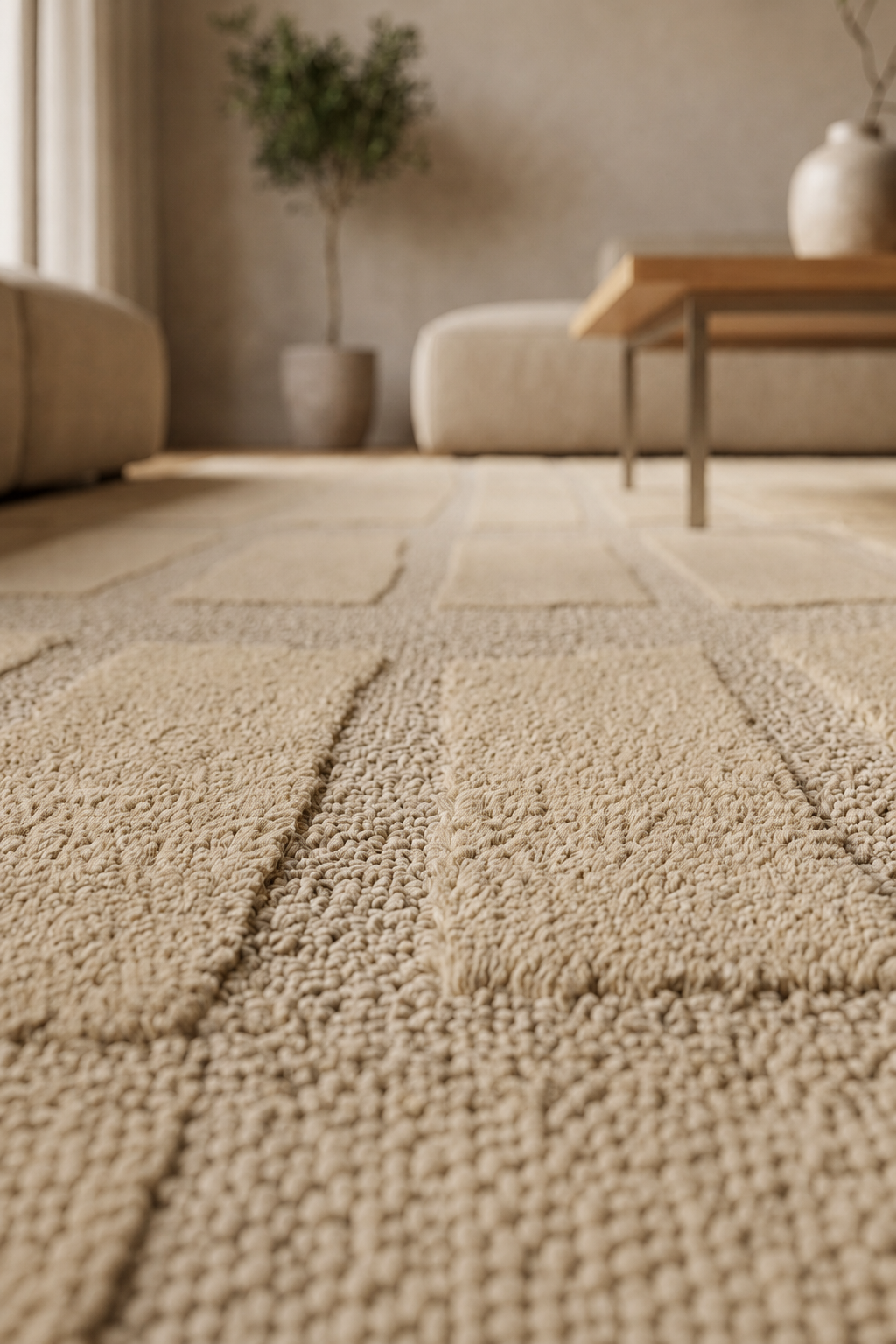 Tapis Japandi Linea Block Beige