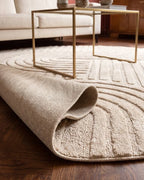 Tapis rond Japandi - Linea Curve Crème