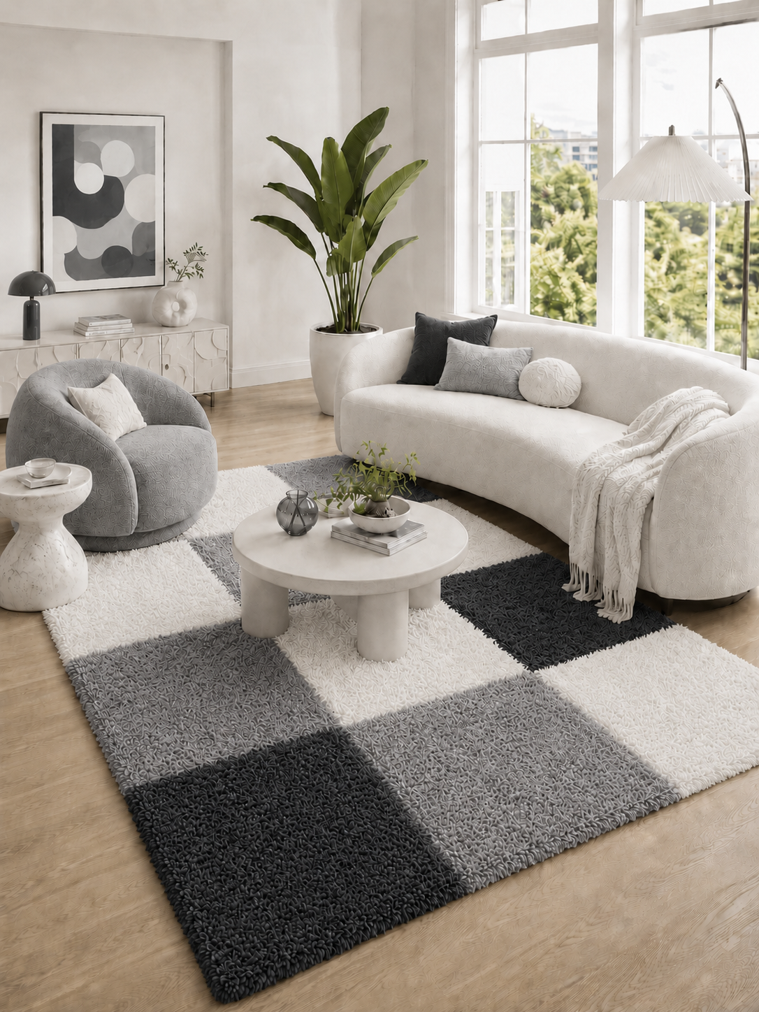 Tapis Shaggy à poils longs - LIFE 1501 BLACK
