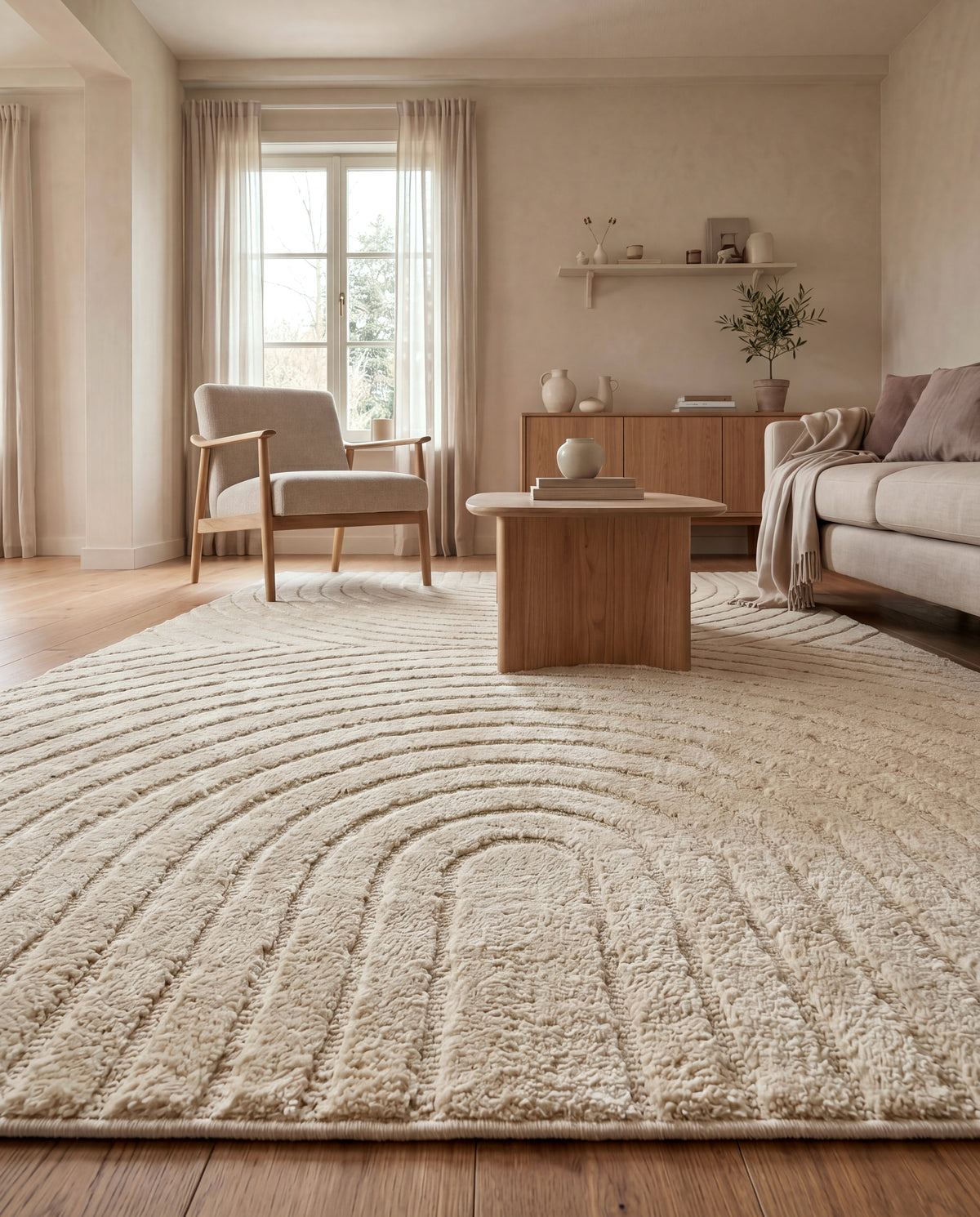 Tapis Japandi - ART 1122 CRÈME