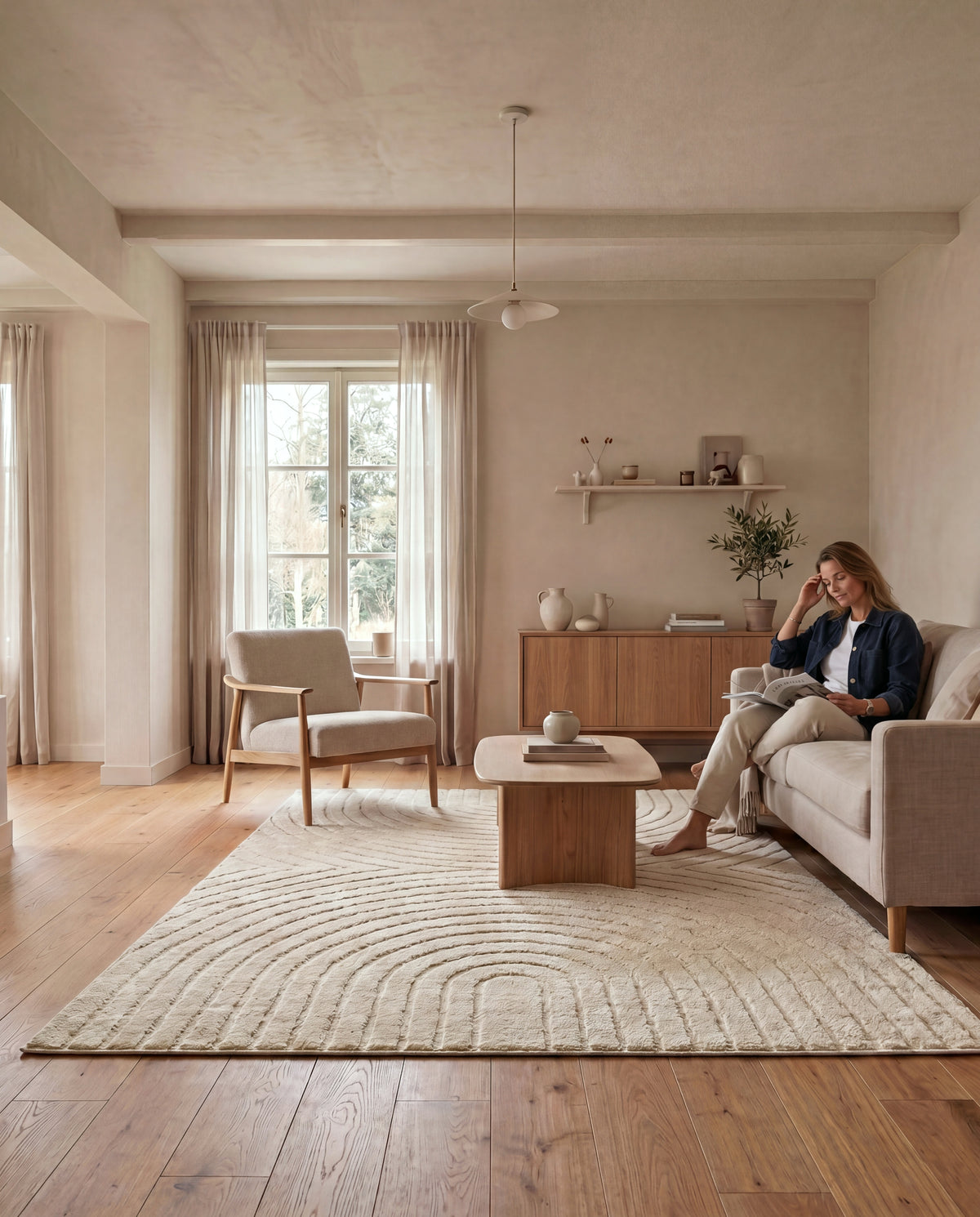 Tapis Japandi - ART 1122 CRÈME