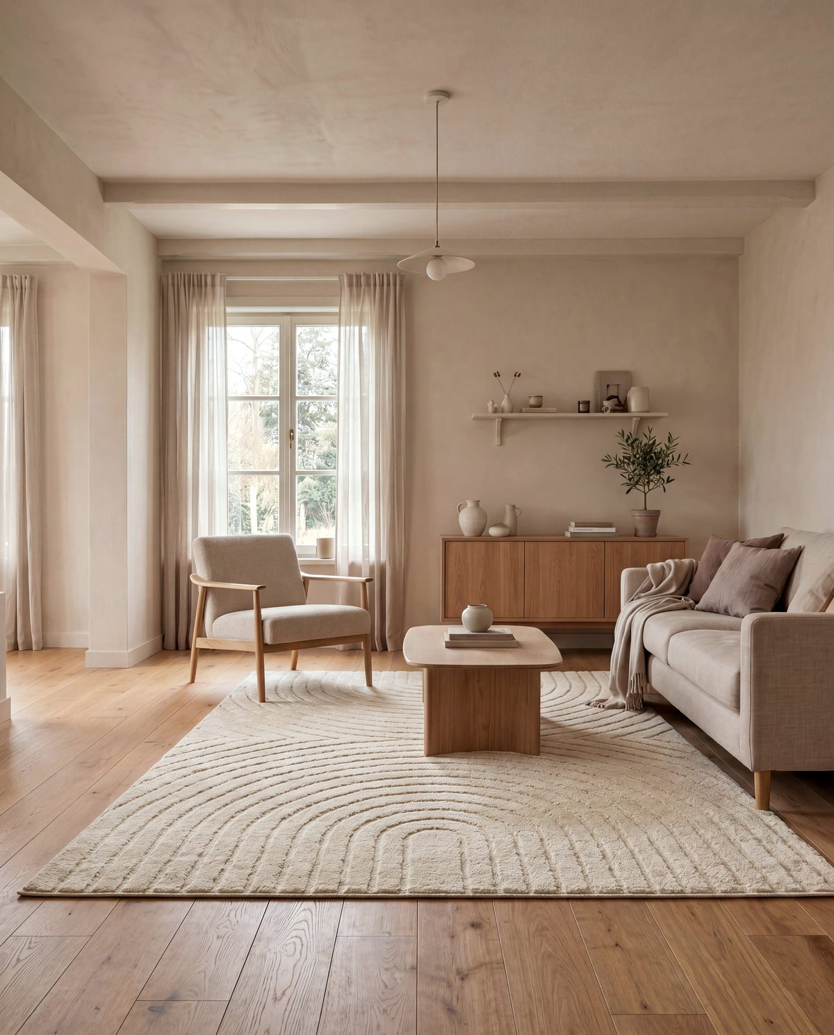 Tapis Japandi - ART 1122 CRÈME
