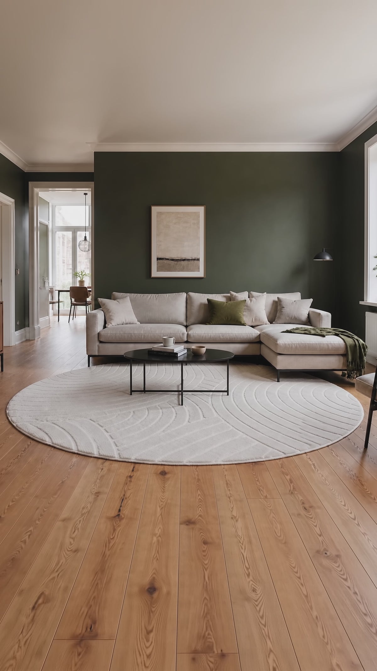Tapis Japandi Rond - Ovara Zenith Crème