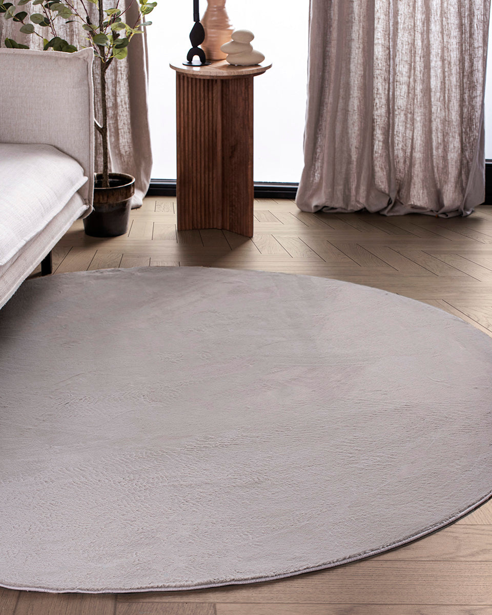 Tapis rond Japandi - Ovara Plano Taupe