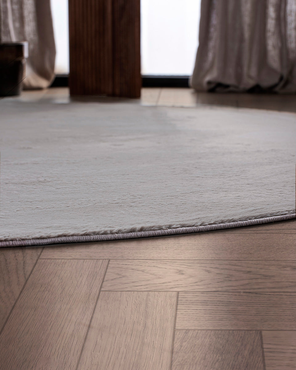 Tapis rond Japandi - Ovara Plano Taupe