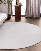 Tapis rond Japandi - Ovara Plano Blanc cassé