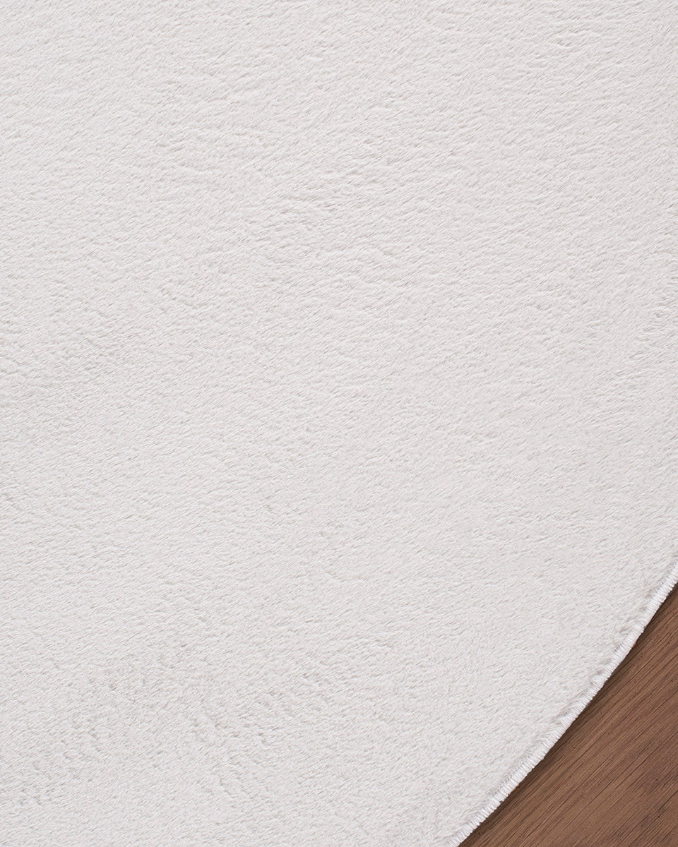 Tapis rond Japandi - Ovara Plano Blanc cassé