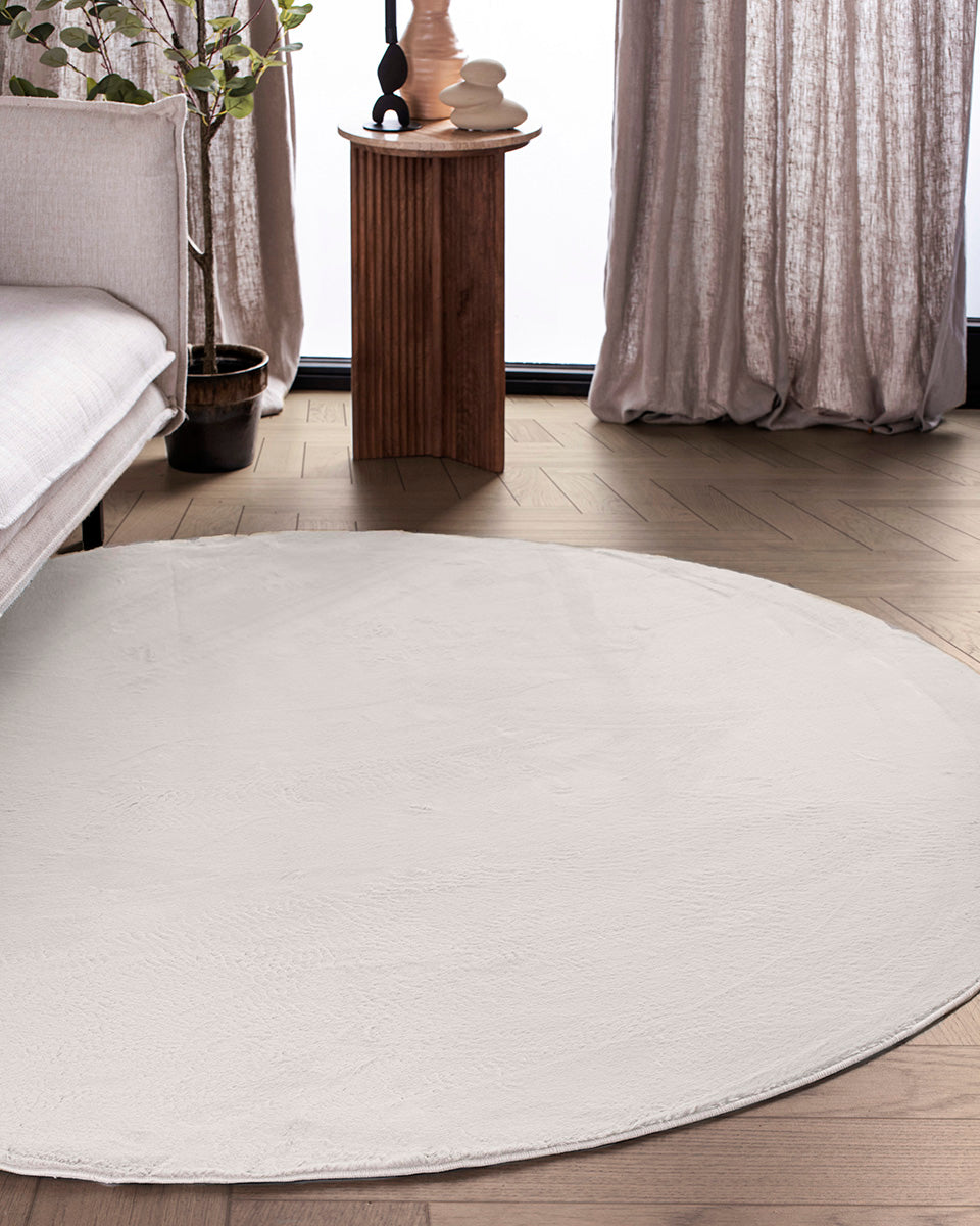 Tapis rond Japandi - Ovara Plano Beige