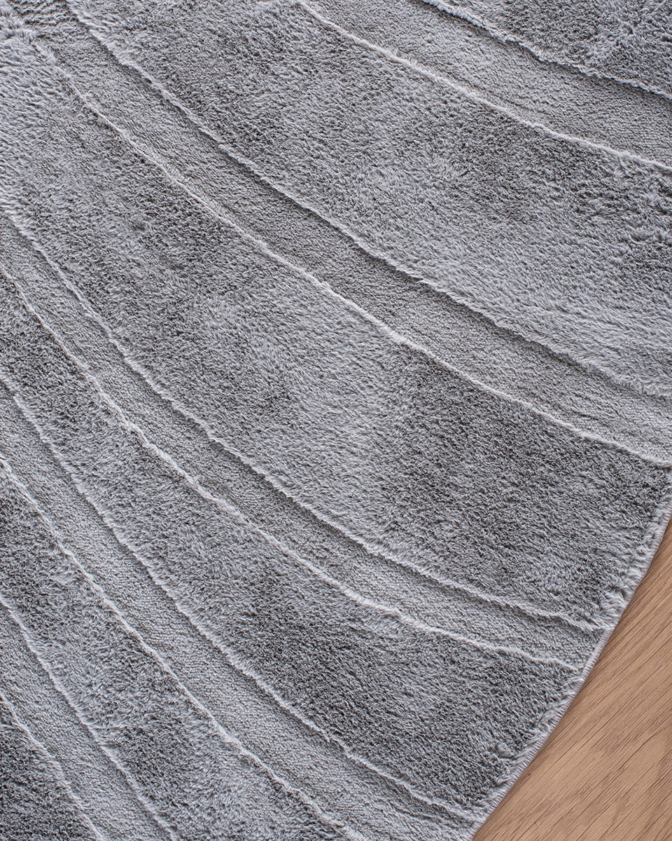 Tapis rond Japandi - Ovara Maris Gris