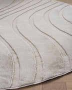 Tapis rond Japandi - Ovara Maris Taupe