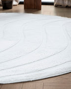 Rond Japandi Vloerkleed - Ovara Maris Gebroken Wit