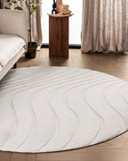 Rond Japandi Vloerkleed - Ovara Maris Beige