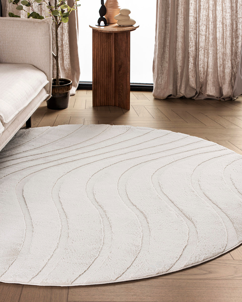 Tapis Japandi Rond - Ovara Maris Beige