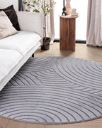Tapis rond Japandi - Ovara Zenith Gris