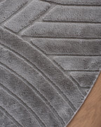 Tapis rond Japandi - Ovara Zenith Gris
