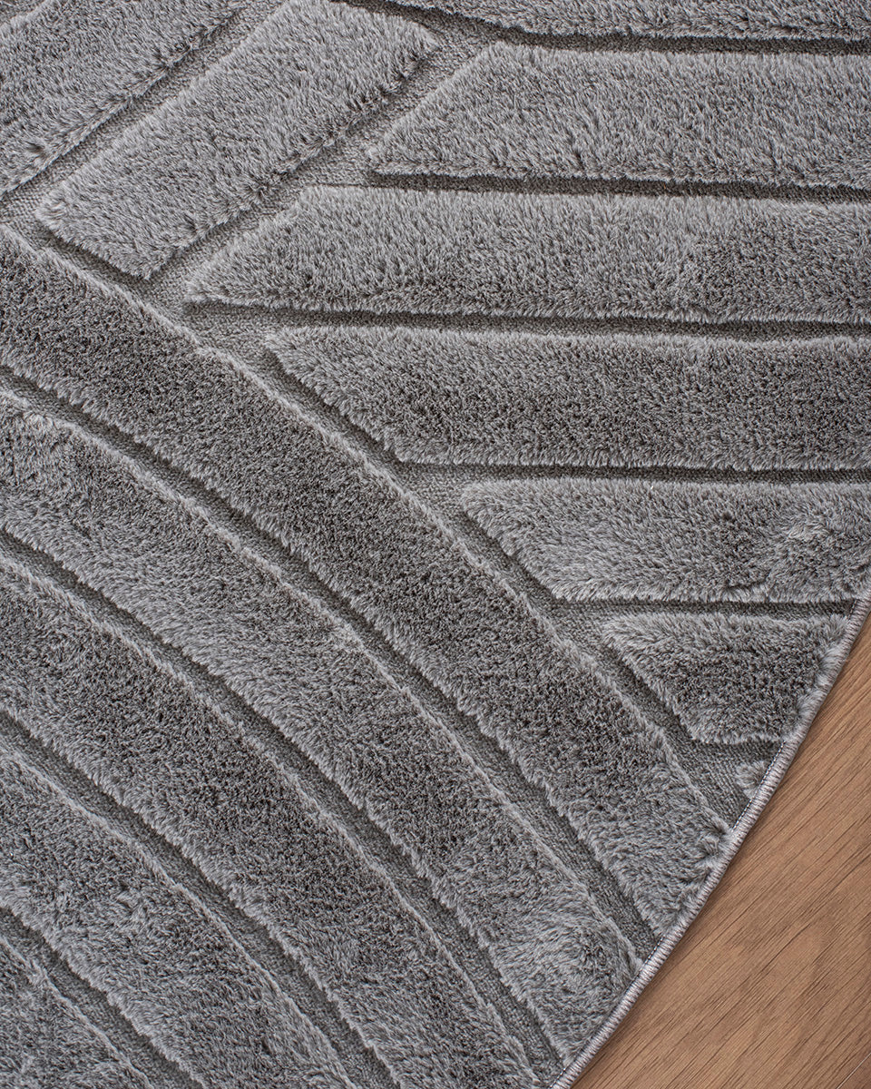 Tapis rond Japandi - Ovara Zenith Gris