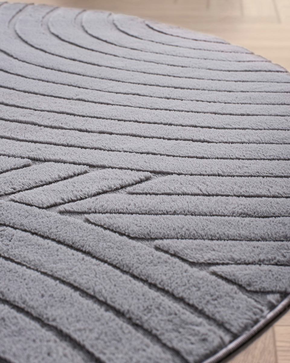 Tapis rond Japandi - Ovara Zenith Gris