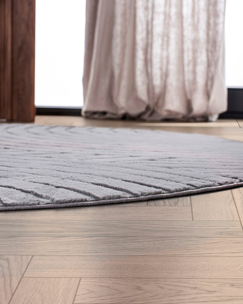 Tapis rond Japandi - Ovara Zenith Gris