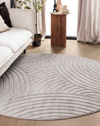 Tapis rond Japandi - Ovara Zenith Taupe