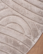 Tapis rond Japandi - Ovara Zenith Taupe