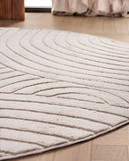 Tapis rond Japandi - Ovara Zenith Taupe